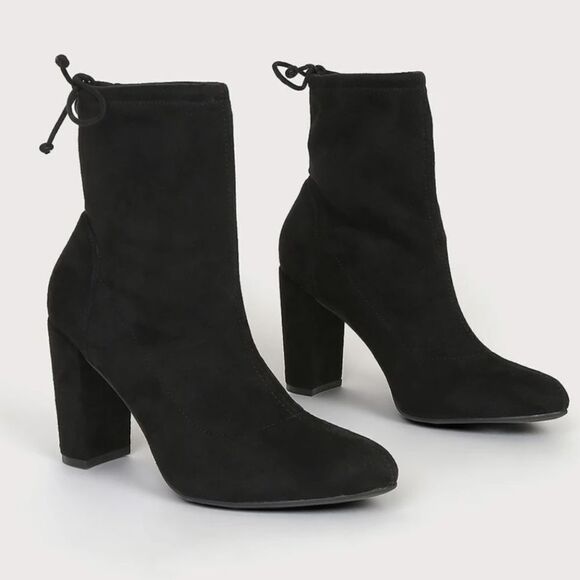 BAMBOO CHUNKY HEEL POINTED TOE WOMEN"S BOOTIE - Picture 6 of 15